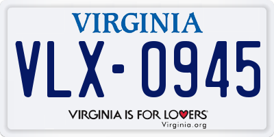 VA license plate VLX0945