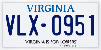 VA license plate VLX0951