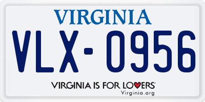 VA license plate VLX0956