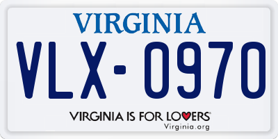 VA license plate VLX0970