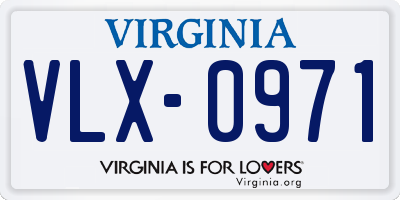 VA license plate VLX0971