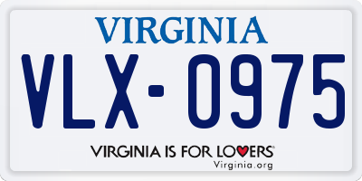 VA license plate VLX0975