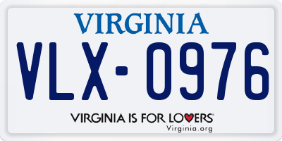 VA license plate VLX0976