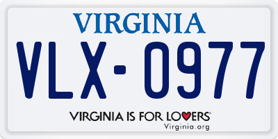 VA license plate VLX0977