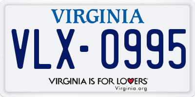 VA license plate VLX0995