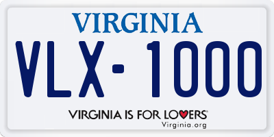 VA license plate VLX1000