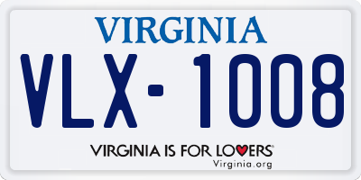 VA license plate VLX1008