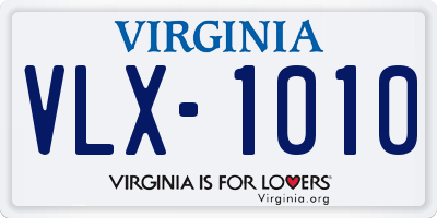 VA license plate VLX1010