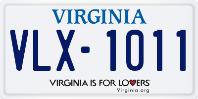 VA license plate VLX1011