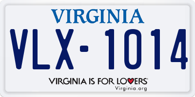 VA license plate VLX1014