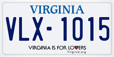 VA license plate VLX1015