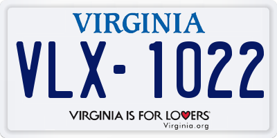 VA license plate VLX1022