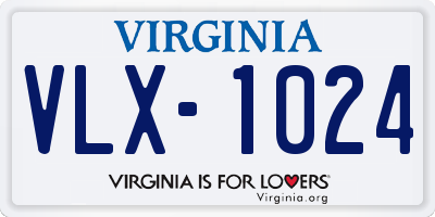 VA license plate VLX1024