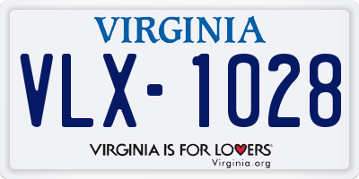 VA license plate VLX1028