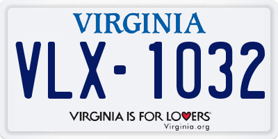 VA license plate VLX1032