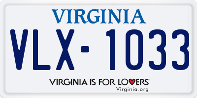 VA license plate VLX1033