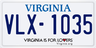 VA license plate VLX1035