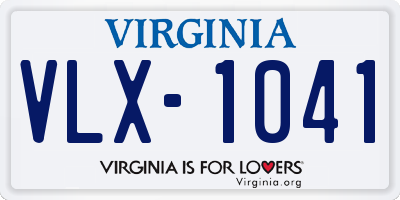 VA license plate VLX1041