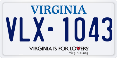 VA license plate VLX1043