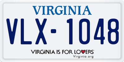 VA license plate VLX1048