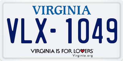 VA license plate VLX1049