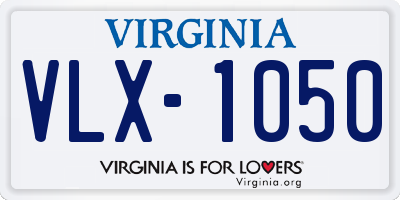 VA license plate VLX1050