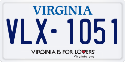 VA license plate VLX1051