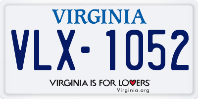 VA license plate VLX1052