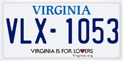 VA license plate VLX1053