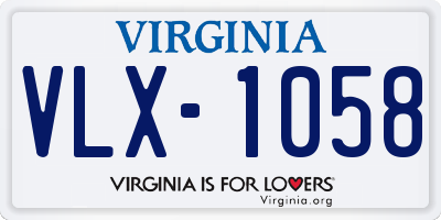 VA license plate VLX1058