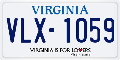 VA license plate VLX1059