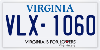 VA license plate VLX1060