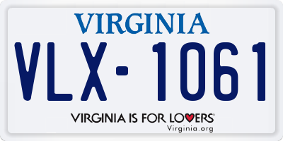 VA license plate VLX1061