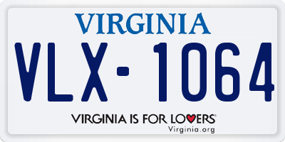 VA license plate VLX1064