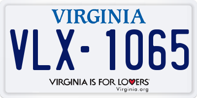 VA license plate VLX1065