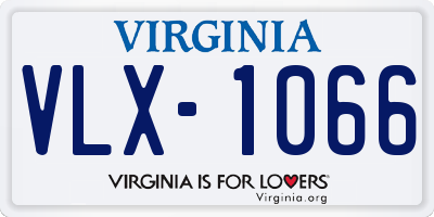 VA license plate VLX1066