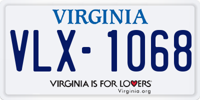 VA license plate VLX1068