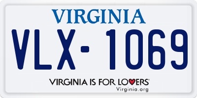 VA license plate VLX1069