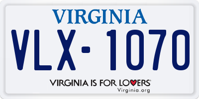 VA license plate VLX1070