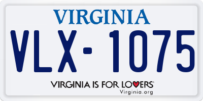 VA license plate VLX1075