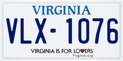 VA license plate VLX1076