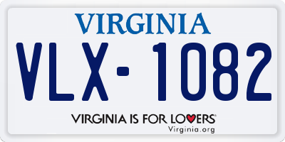 VA license plate VLX1082