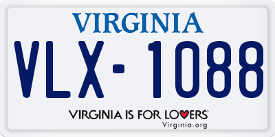 VA license plate VLX1088