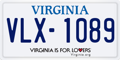 VA license plate VLX1089