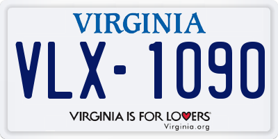 VA license plate VLX1090