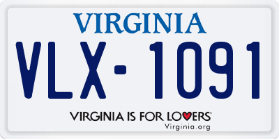 VA license plate VLX1091