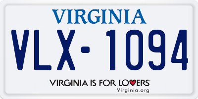 VA license plate VLX1094