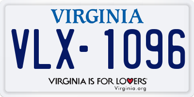 VA license plate VLX1096