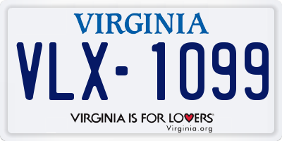 VA license plate VLX1099