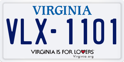 VA license plate VLX1101